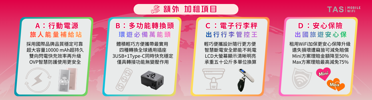 印尼 WiFi 加值服務｜行動電源、轉接頭、行李秤與安心保險，提升雅加達與峇里島行程便利性